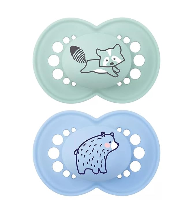 MAM Original Matte Baby Pacifier, Nipple Shape Helps Promote Healthy Oral Development, 2 Pack, Boys, 16+ Months