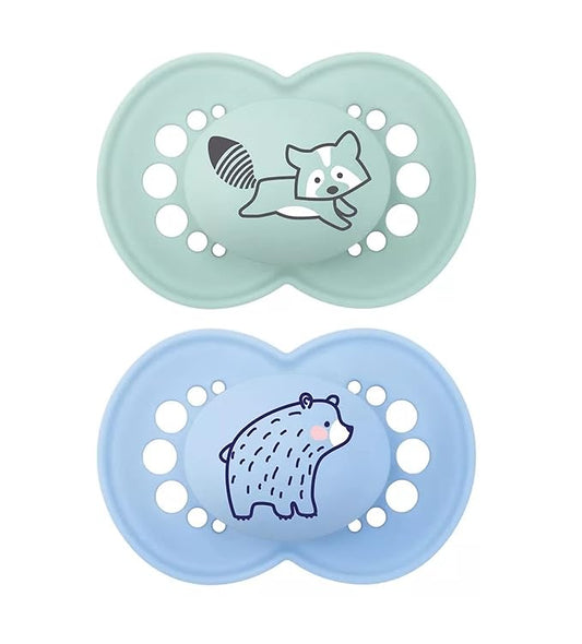 MAM Original Matte Baby Pacifier, Nipple Shape Helps Promote Healthy Oral Development, 2 Pack, Boys, 16+ Months