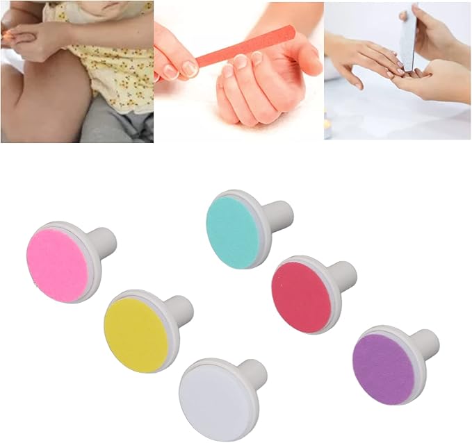 6pcs Nail Trimmer Replacement Pad, Baby Nail File Replacement Heads, Electric Nail File Bits Electric Replacement Pads Electric Nail File Grinding Heads Accessory