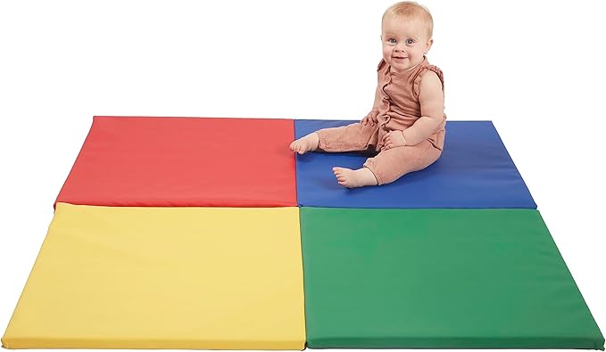 ECR4Kids SoftZone Quad Fold-N-Go Activity Mat, Folding Playmat, Contemporary