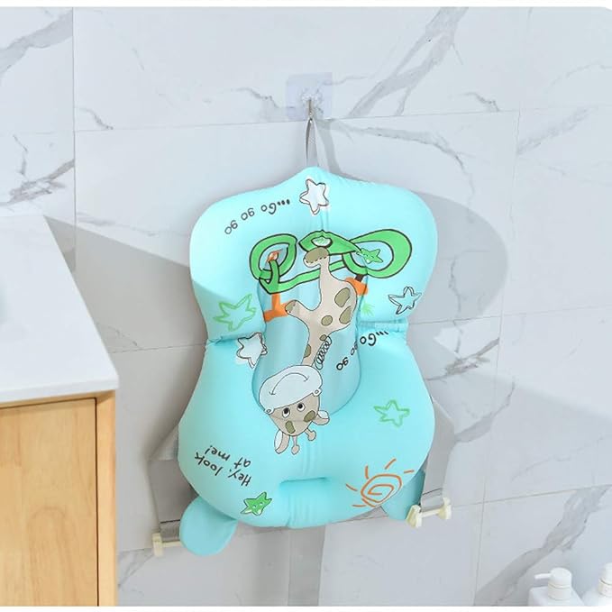 Baby Bath Cushion Cartoon Newborn Bathtub Mat Non-Slip Baby Bath Pad Quick Dry Baby Bathtub Pillow Seat Mat Floating Baby Bath Seat Cushion Adjustable Baby Bath Support Cushion for Baby 0-12 Months