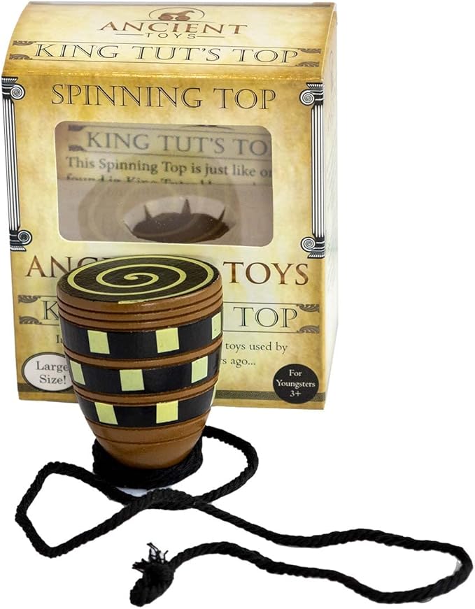 – Wooden Spinning Top - King TUT’s Top - Perfect Way to Introduce History with Toys Used by Children Thousands of Years Ago. Packaged in Attractive Gift Box with Spinning String!