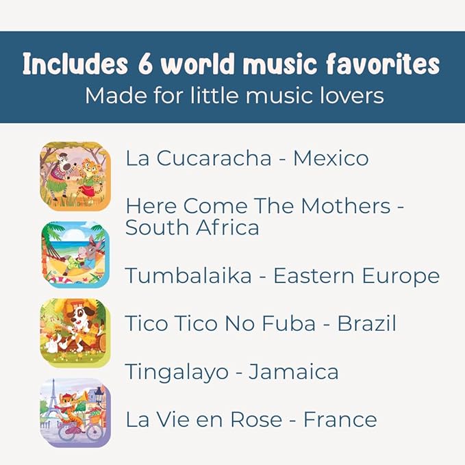 I Discover World Music – Sound Book for Babies & Toddlers | 6 Global Songs from Around The World | Interactive Board Book with Music | Ages 0–4 | Pirouette Kids