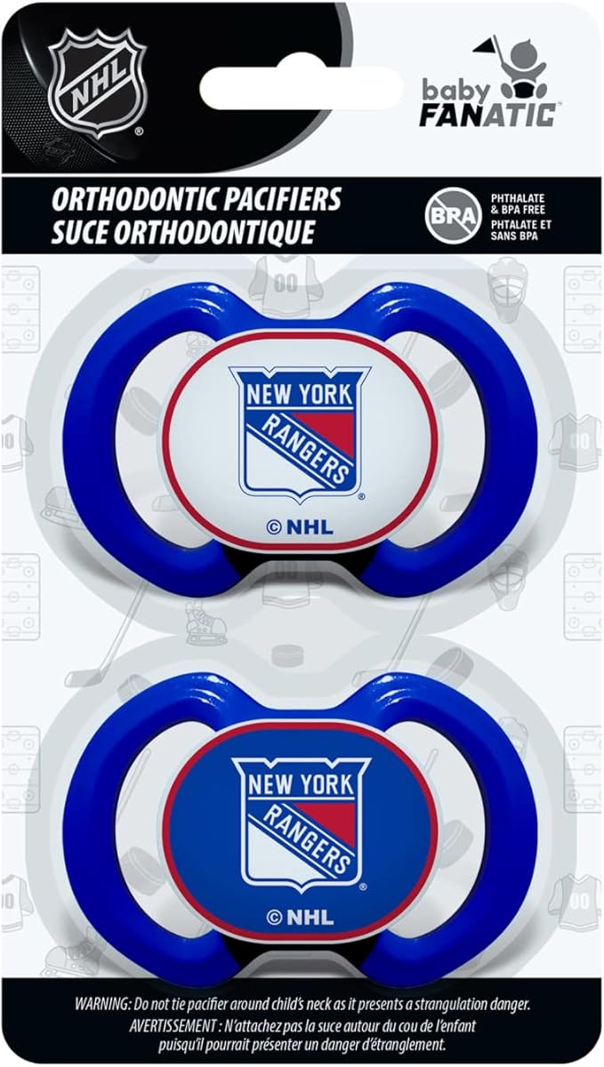 Baby Fanatic Pacifier 2-Pack - NHL New York Rangers - Officially Licensed League Gear