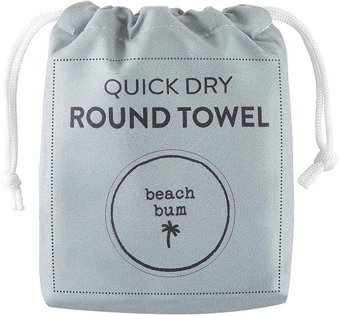 Stephan Baby Towels - Quick Dry Microfiber Infant or Toddler Beach Towel Round, 42-Inch Round, Grey - Beach Bum