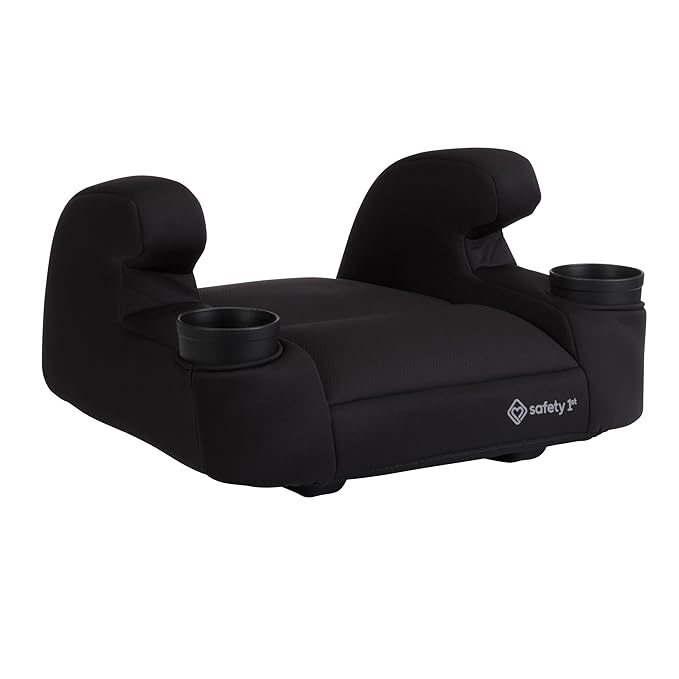 Safety 1st Comfort Ride Lite Booster Car Seat, 2-Pack, Lightweight Backless Booster Seat, Machine Washable, Dishwasher Safe Cup Holders, USA-Made, Fits Kids 40-100 lbs, 43.4-57", Pure Black