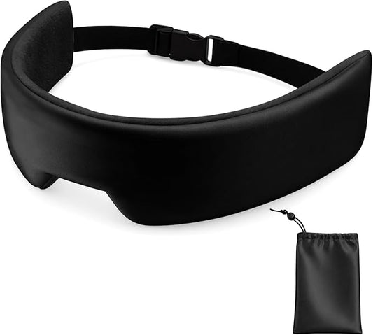 SPRING SEAON Airplane Head Strap for Sleeping, Double-Sided Airplane Eye Mask Head Holder, Adjustable Seat Sleeper Support for Plane, Car & Office Chair, Contoured Nose-Friendly Design，Pouch Included
