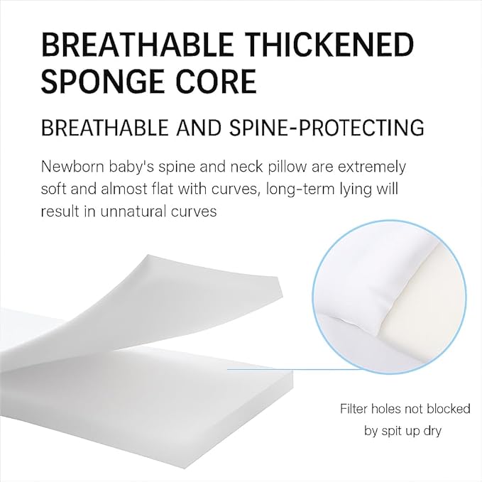 Newborn Baby Lounger with Adjustable Safety Bumper, Hypoallergenic Infant Support & Rest Pillow for Travel, Tummy Time & Co-Zone Comfort, Lightweight2.2 lbs