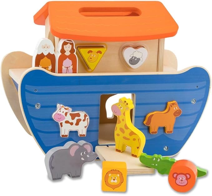 Jamara Holzspielzeug Kidiwood Steckspiel Arche Noah 13tlg.
