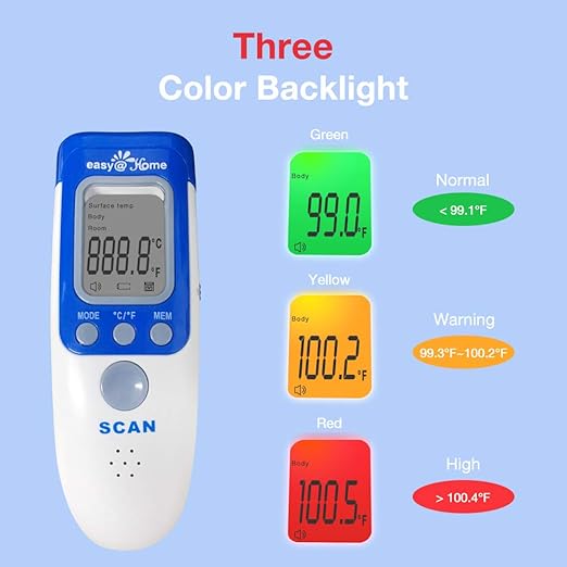Easy@Home 3 in 1 Non-Contact Infrared Forehead Thermometer for Baby Adult and Child, NCT-301 (Pack of 3)