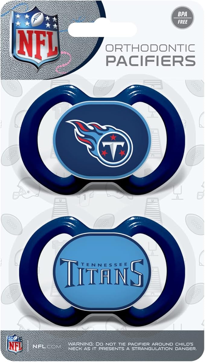 Baby Fanatic Pacifier 2-Pack - NFL Tennessee Titans - Officially Licensed League Gear