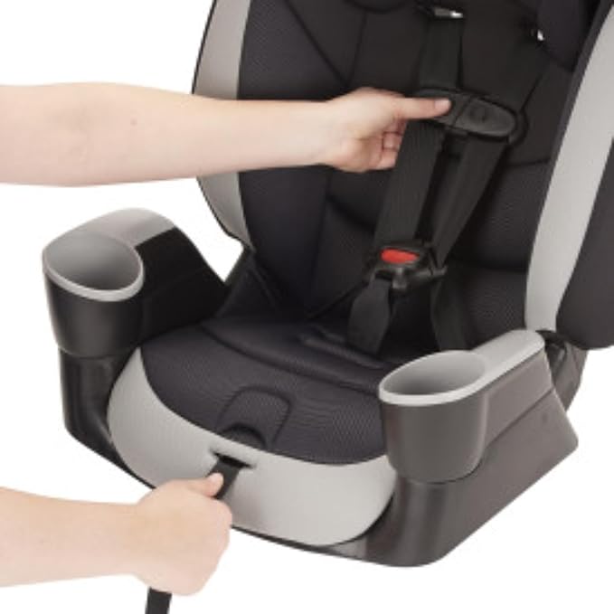 Evenflo High-Back Booster Car Seat with Harness, 22 to 110lbs, Maestro Sport, Granite Gray