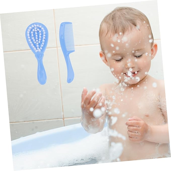 Brush and Comb Set Anti-Static Massage Comb for Boy Girl Circular Tooth Design for Gentle Grooming Bright Color Haircare Kit for Newborns