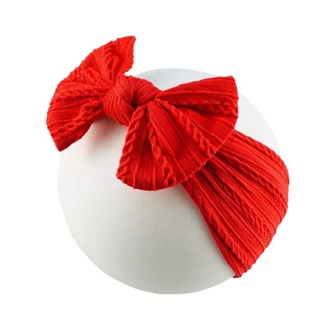 Toptim Baby Girl Bows Nylon Headbands Jacquard Design for Newborn Infant Toddler Little Girls (16-Pack)
