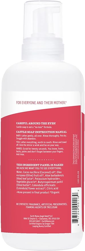 Earth Mama Simply Non-Scents Baby Wash - Foaming Hand Soap & Body Wash for Sensitive Skin - 34 fl oz - Infant Essentials - Fragrance-Free