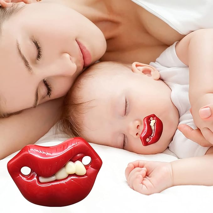 Funny Pacifier for Baby, Buck Tooth Pacifier Fake Big Teeth Soft Pacifiers with Teeth Food Grade Silicone for Babies Health BPA Free, Great Gift for Kids (3pcs-B)