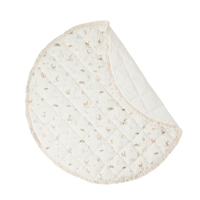 Pehr Baby Play Mat, Forest Fable | Ultra-Soft Quilted 100% Cotton Exterior with Plush Polyester Fiberfill | 40" Diameter
