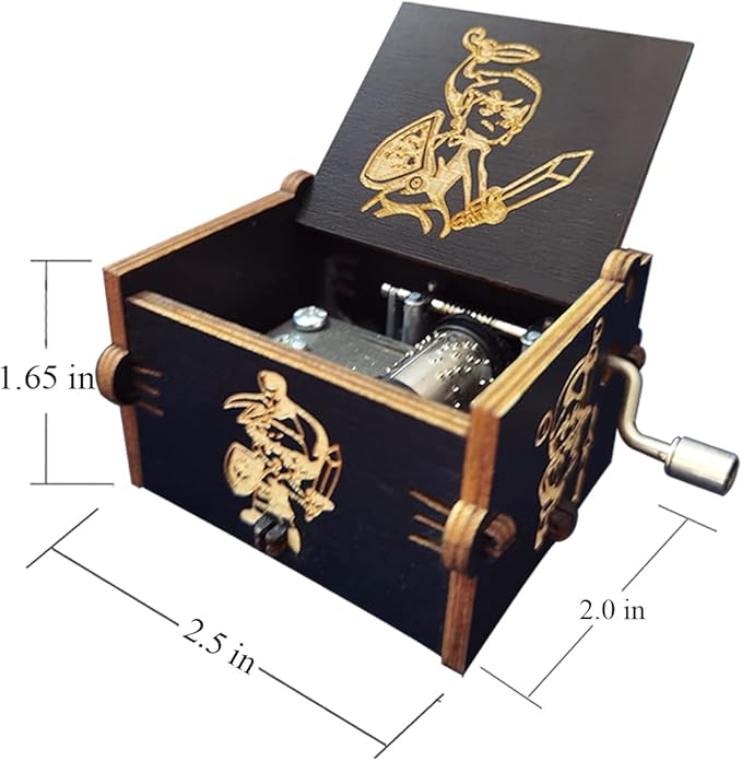 Bolunlun Zeldaa music box, wooden hand crank music box, wooden toys for anime fans, gifts for boyfriends and kids, Valentine's Day, birthday, Halloween and Christmas. (Zeldaa song)