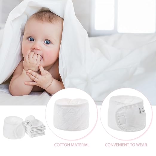 EXCEART Baby Belly Protection Belt 6Pcs Cotton Newborn Umbilical Cord Navel Band Infant Belly Wrap Soft White 15.94X3.54 Inch