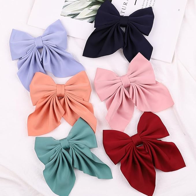 ALinmo 20PCS Satin Ribbon Bows and Large Alligator Clips - Barrettes and Hair Accessories for Toddlers, Kids, and Teens
