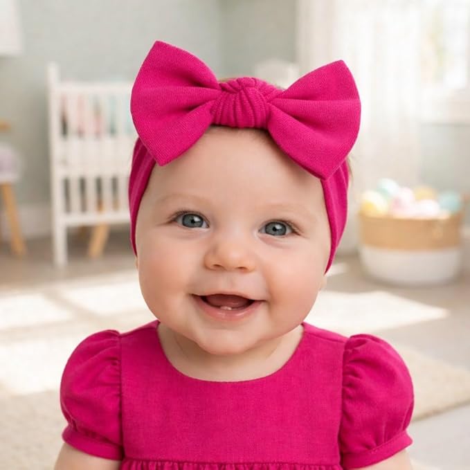 Baby Girl Headbands-Infant,Toddler Cotton Handmade Hairbands with Bows Child Hair Accessories