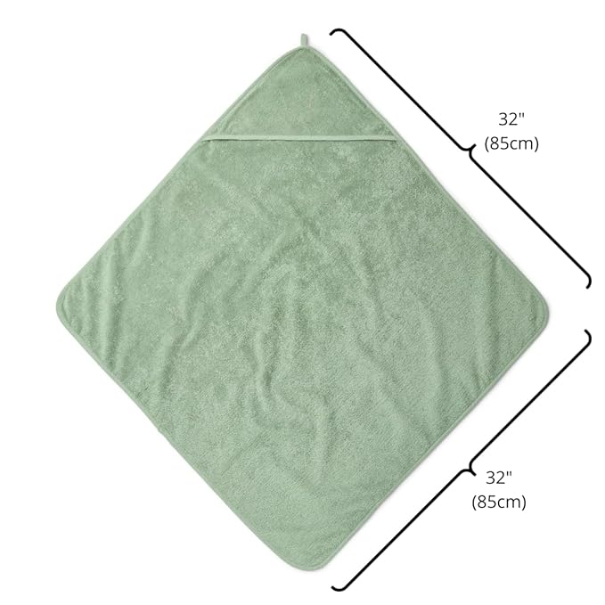 Hooded Baby Towel - 100% Organic Cotton Baby Bath Towels – Baby Towels, Baby Bath Towels for Baby Boy, 32" x 32" Super-Soft and Absorbent Baby Towels for Newborn (Roman Green)