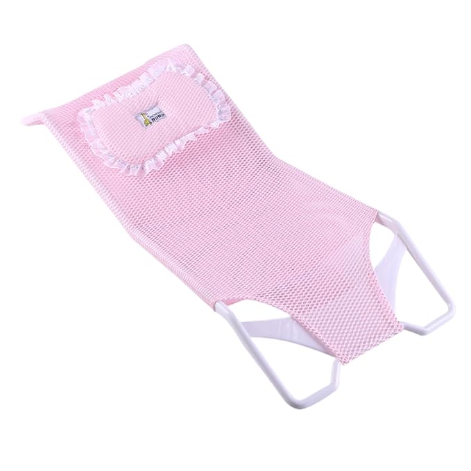 Bathroom Shower Support Seat Pad 58x28x4.2 Cm Baby Bath Support Net PP and Mesh Adjustable Antiskid Bathing Net Cushion Comfortable Soft Cushion for 0-6 Months Old Toddler Girls