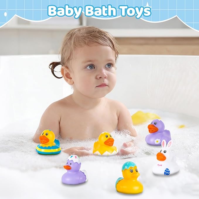 24 Pack Rubber Ducks Jeep Ducking with a Bag- 2" Easter Assortment Duckies for Jeep Duck Easter Themed Cruise Duck for Pool, Party Favors, Birthday Gifts, Classroom Incentives, Kids Water Bath Toys