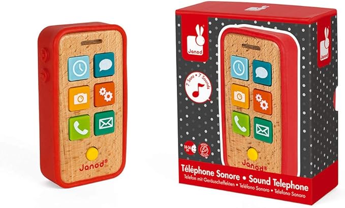 Janod Pretend Play Sound Telephone - Ages 18 Months+ - J05334