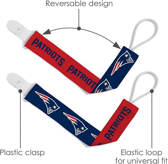 BabyFanatic Officially Licensed Unisex Pacifier Clip 2-Pack - NFL