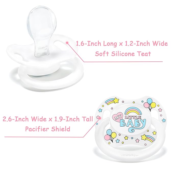 LittleForBig Bigshield Generation-II Adult Sized Printed Pacifier My Little Baby Pattern White