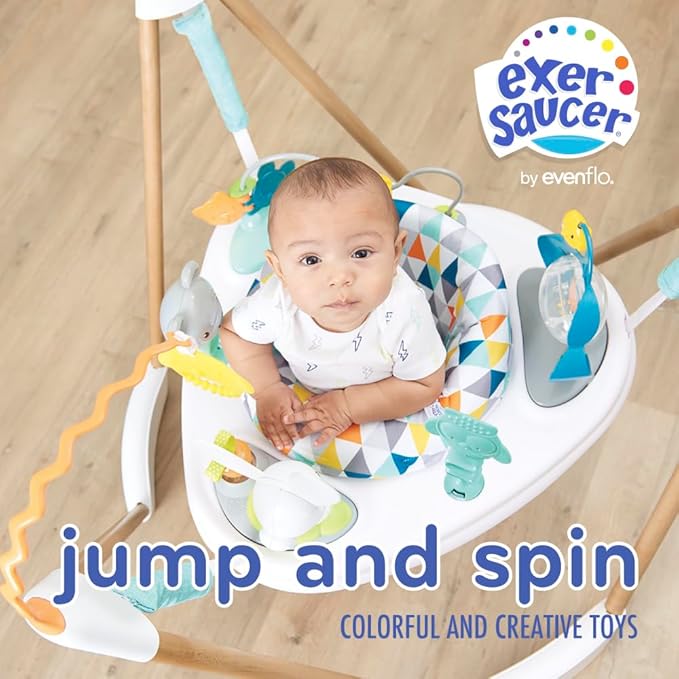 Evenflo Exersaucer Wood Frame Jumper, Woodland Wonder