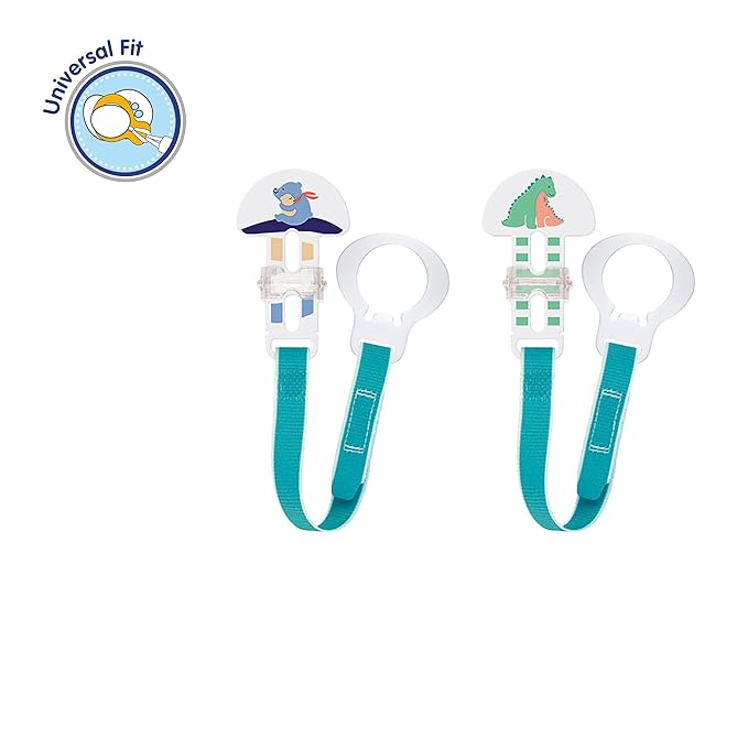 MAM Original Matte Pacifier (1 Sterilizing Pacifier Case), 6 Plus Months, Unisex Baby Pacifier & 2 Clips for Pacifiers with Fasteners and Flexible Rings for Boys, Designs May Vary