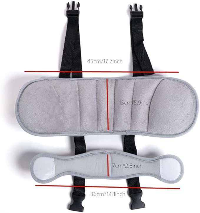 Car Seat Head Support Band, Safety Car Seat Neck Relief, Adjustable Child Car Seat, Infants and Baby Head Support(Gray)