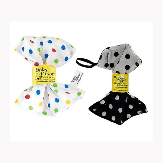 Baby Paper–2 Pack of Crinkly, Sensory Toys, White/Black Dot & Multi Color Polka Dot