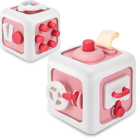 Toys for 1 Year Old Boy Girl, Montessori Busy Board Busy Cube, Travel Toys for Toddlers 1-3, 1 Year Old Girl Boy Gifts, Easter Basket Stuffers for Toddler