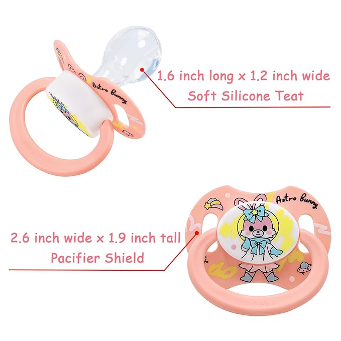 LittleForBig Bigshield Generation-II Adult Sized Pacifier Astro Babies Pink Bunny Pattern