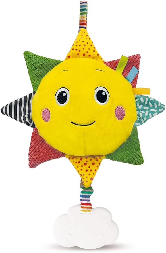 Clementoni - Carillon Soleil - Soft Sun - Musical Soft Toy - Development of Emotions - Moments of Relaxation - Soft Fabric - Easy to Hang - for Children from 0 Months, Yellow