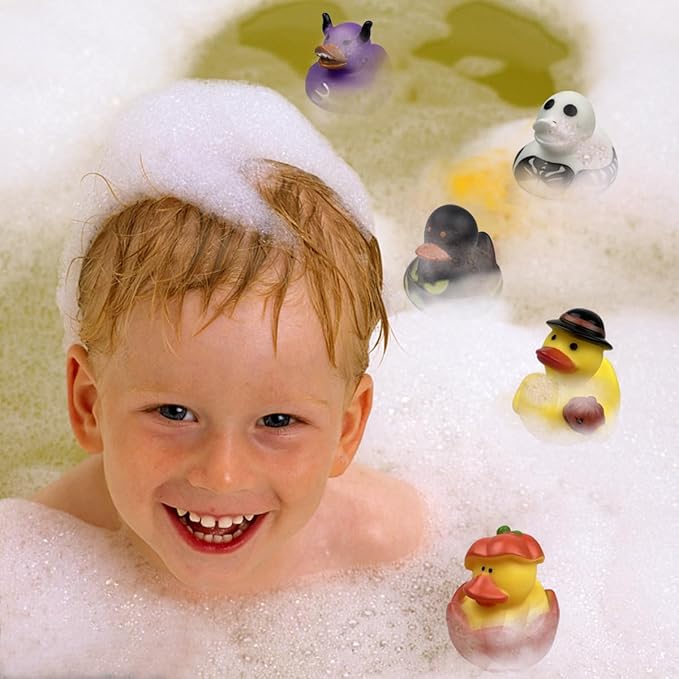24 Pack Halloween Rubber Ducks Bath Toys for Kids Toddlers Boys Girls Halloween Toys Halloween Party Favors Gifts Halloween Treat Bags