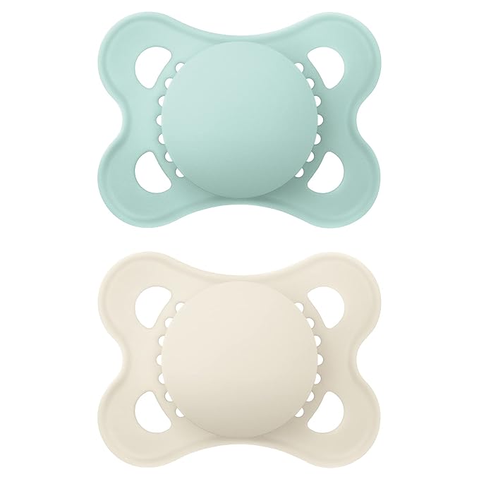 MAM Night Pacifiers (2 Pacifiers & Sterilizing Box), MAM Pacifiers 0-6 Months & Original Matte Baby Pacifier, Nipple Shape Helps Promote Healthy Oral Development, Sterilizer