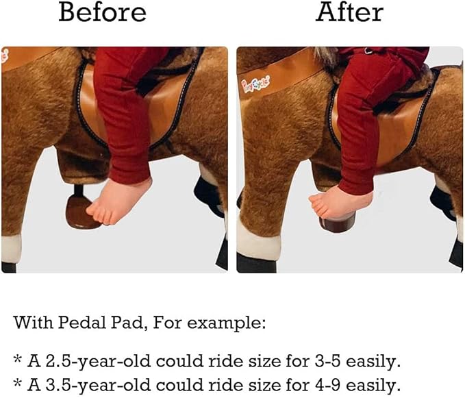 PonyCycle Ride on Horse with Brake, Sound & Pedal Pad, Classic Model U Walking Horse Mechanical Pony Black Giddy up Pony Plush Toy Walking Animal U3 for Age 3-5 Years -Ux326