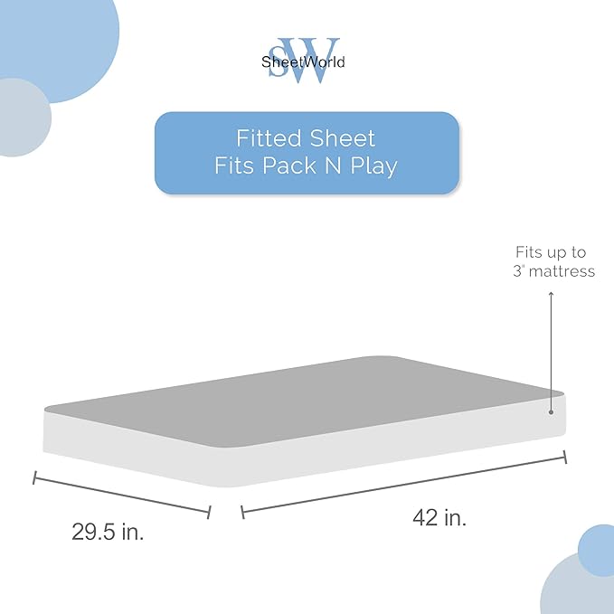 SheetWorld Baby Fitted Large Pack N Play Sheet 29.5 x 42 inches, 100% Cotton Woven Sheet, Unisex Boy Girl, Green Honeycomb, Made in USA