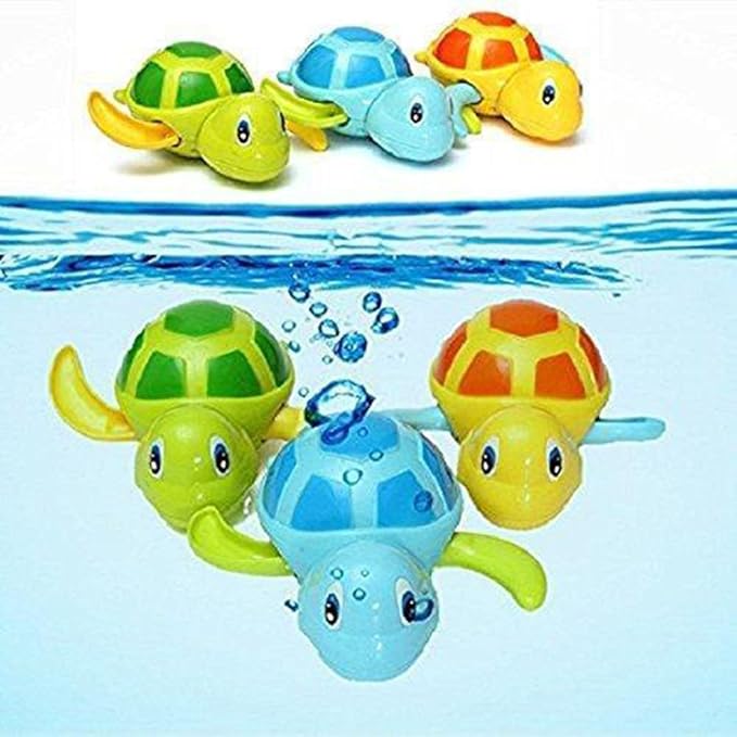3pcs Bath Swimming Turtle Toy for Baby Toddler, Wind Up Chain Bathing Water Toy, Swimming Bathtub Pool Cute Swimming Turtle Toys for Boys Girls.