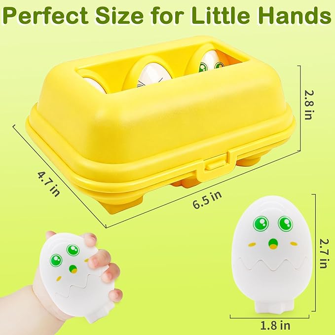 WEEJOYGAM Easter Eggs Toys for Toddlers 1-3, Matching Egg Montessori Toys for 1 2 3 Year Old Baby Boy Girl Easter Basket Stuffers 1st Birthday Gift, Sensory Color Sorting Shape Sorter Fine Motor Skill