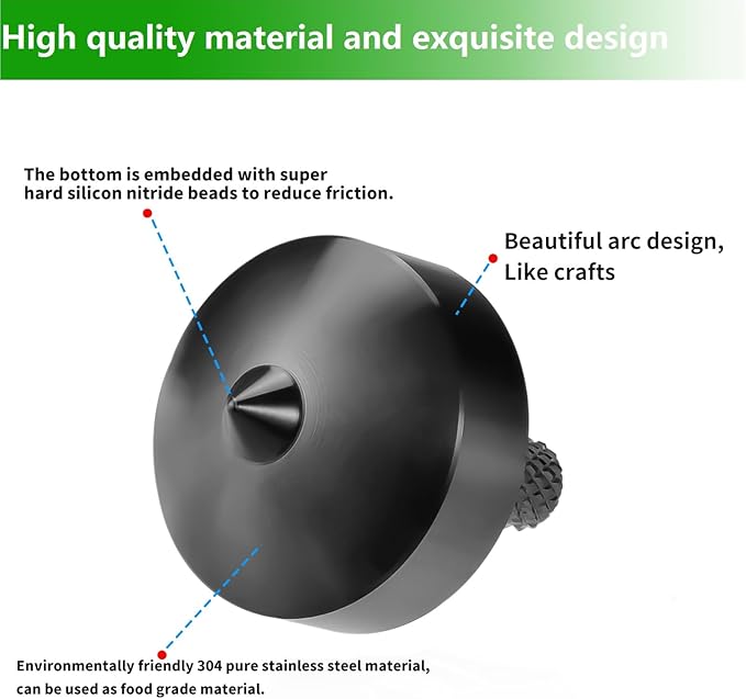 Stainless Steel Spinning Top, Precision Mini Desktop Gyroscope, Kill Time Reduce Stress ADHD Toys, Perfect Balance Gyro (Black Style 2)