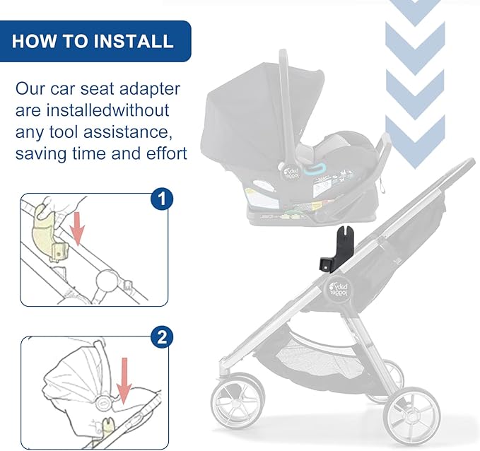 Car Seat Adapter for Stroller Compatible with Baby Jogger City Select, City Select 2, or City Select LUX Stroller Accessories Car Seat Adapter for Stroller (Black)