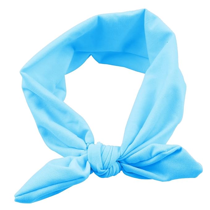 Baby Girl's Cute Toddler Bow Headbands Bowknot Rabbit Hairband Headwear for Daily Life Travel Photography (Blue)