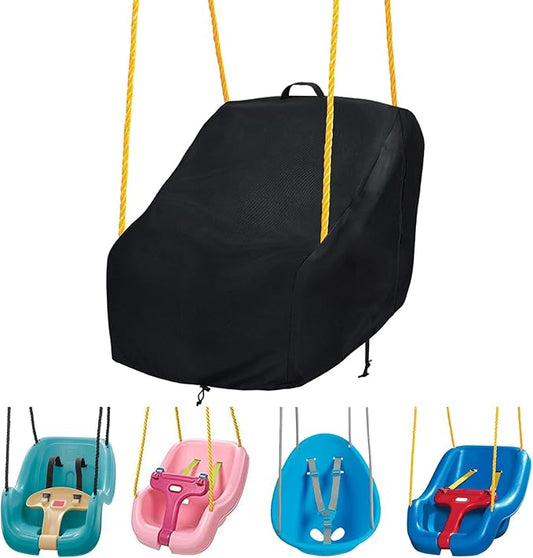 okcool Outdoor Toddler Swing Seat Cover,Outdoor Baby Swing Cover,A Wide Selection of Cute Colors and Patterns,Black
