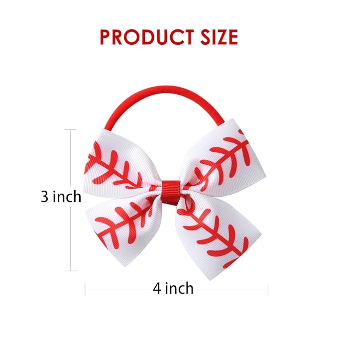 Fancheer Baby Girls Baseball Softball Print Bow Headband Infant Toddler Birthday Party Hair Accessories