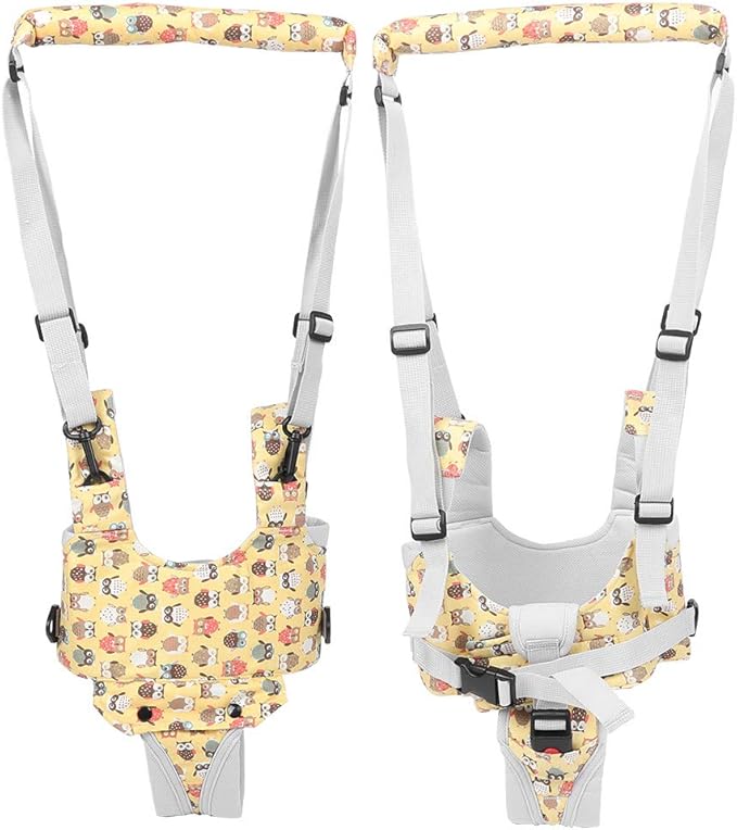Baby Walking Harness Baby Walker Harness Toddler Learning Walking Assist Beltlight Yellow (Light Yellow-Owl Print)